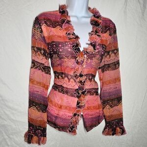 vintage y2k 2000s whimsigoth fairy silk ruffle bust top